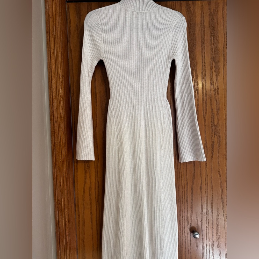 a new day Light Beige Ribbed Long Sleeve Dress